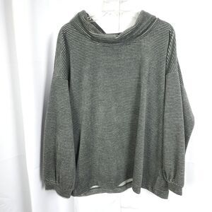 NWT Talbots Cowl Neck Sweater Women's 2X Gray Metallic Glitter Long Sleeve